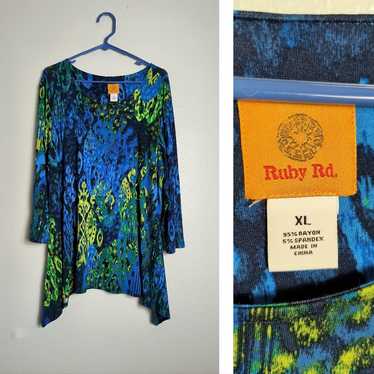 Ruby Rd. Tunic Top Women's Size Xl Abstract Print… - image 1