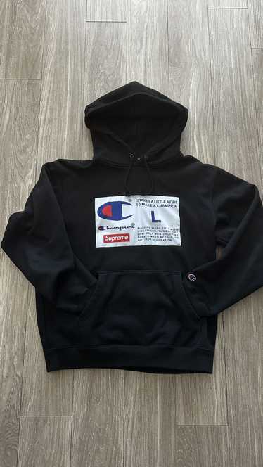 【古着】supreme champion hoodie Lサイズ　navy 古着】supreme champion hoodie Lサイズnavy