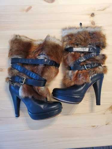 【美品】UGGアグ22.5cmヒールファーミドルブーツ　foxley boots 美品】UGGアグ22.5cmヒールファーミドルブーツ foxley boots