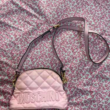 【美品】MOSCHINO ピンク スエード ハンドバッグ 81_29f879b8-df44-472c-97a1-