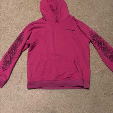【Chrome Hearts】 Back USA Script Logo Hoodie Pink Chrome Hearts USA Script Logo Pink Pullover Hoodie - SRM