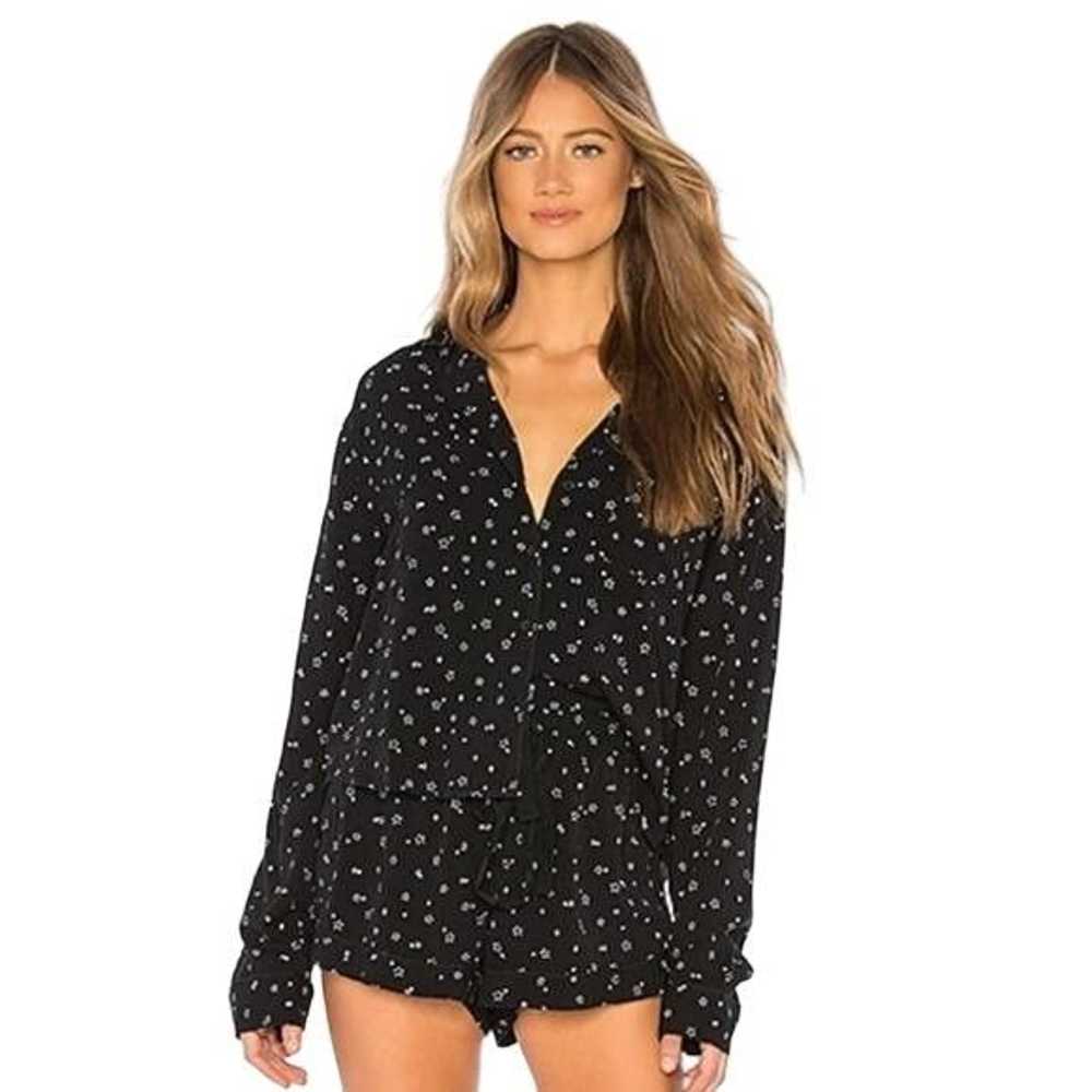 Rails Rails Scribble Star Black PJ Top With Butto… - image 1