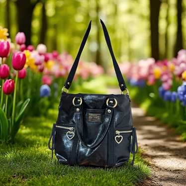 バッグ COACH Poppy Black Leather 2way Y2K Bag SOLD Coach black monogram poppy bag • $165 • Free US