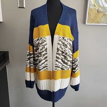 UMGEE Color Block Open Front Longline Cardigan  O… - image 1