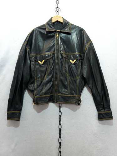 ジャケット・アウター VTG 80s VERSACE coat 80's leather jacket gianni versace - Gem