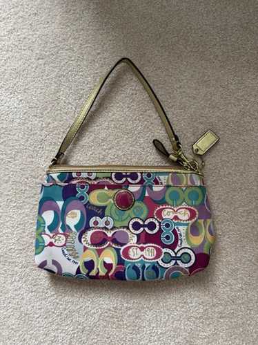 バッグ COACH Poppy Graffiti Accessory pouch NEW COACH POPPY DAISY GRAFFITI WRISTLET WALLET REMOVEABLE