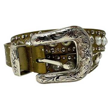 Y2k leather studded belt - Gem