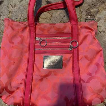 バッグ Rare Coach Poppy ToteBag Rhinestone Pink Coach Bag Story Patch Rhinestone Tote POPPY 2WAY Crossbody