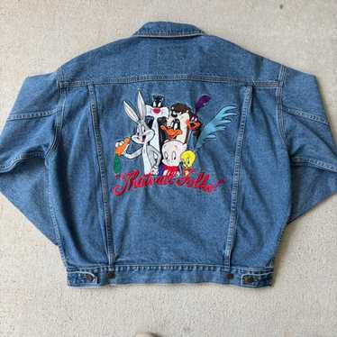 LOONEY TUNES 刺繍とワッペン Gジャン ZARA サイズL LOONEY TUNES 刺繍とワッペン Gジャン ZARA サイズL レディース