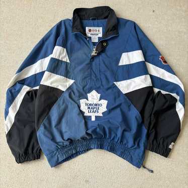 E127　STARTER　NHL　MAPLE LEARS　ジャンパー【XXL】 AMAZING ULTRA RARE VINTAGE STARTER TORONTO MAPLE LEAFS SATIN