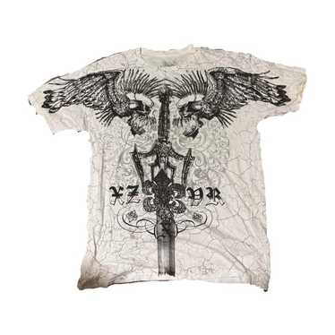 Affliction サーマル xzavier スカル 十字架 mma Xzavier Skull Cross Wing Grunge Cyber Y2K Style T-shirt - Etsy