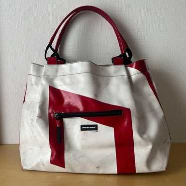 バッグ freitag peggy FREITAG PEGGY 2WAY Hand Tote Shoulder Bag WHITE PURPLE Used