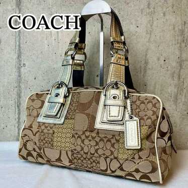 バッグ coach patchwork shoulder bag signature COACH PATCHWORK NEW! CARLY SIGNATURE SHOULDER HANDBAG -RARE