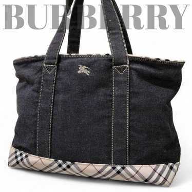 トートバッグ Burberry Embroidered Denim Shopping Bag BURBERRY
