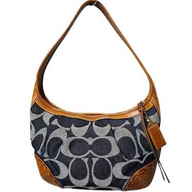 バッグ Coach Denim Signature Shoulder Bag y2k Coach Signature Patchwork Denim Tote Shoulder Bag Turnlock