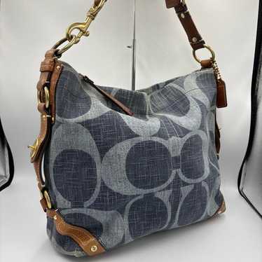 バッグ Coach Signature Denim Shoulder Bag Turn COACH® Outlet | Laurel Shoulder Bag In Signature Denim