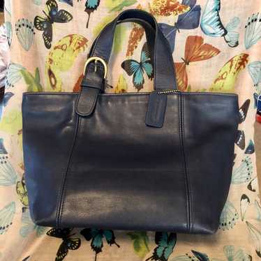 バッグ Vintage Coach Waverly Bag Navy Leather COACH RARE VINTAGE WAVERLY OCEAN LEATHER TOTE BAG 4133 | eBay