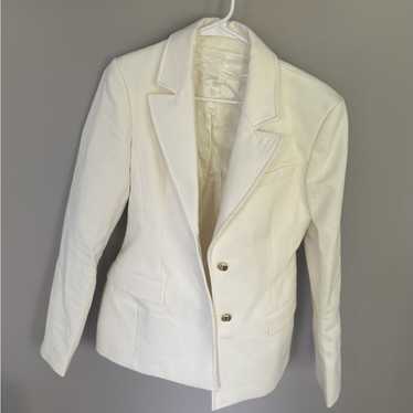 ジャケット PLAIN White Double-Breasted Blazer in Linen Woman 68Double-
