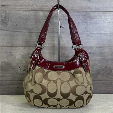 バッグ Coach Studs Signature Soho Hobo Shoulder Coach Studs Signature Soho Hobo Shoulder Beige Leather