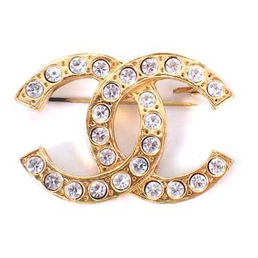 シャネル　バッチ Chanel rhinestones logo brooch - Gem