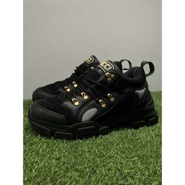 【グッチ】Flashtrek スニーカー レザー ビジュー 34.5 黒 GUCCI Sega Flashtrek sneaker shoes Black US5 UK34.5 low cut