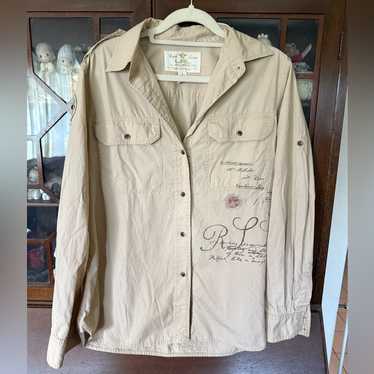 Ralph Lauren Collection safari style シャツ Vintage Ralph Lauren Khaki Safari Shirt - Raleigh Vintage