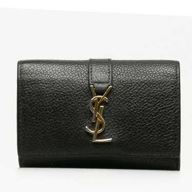 小物 SAINT LAURENT key CASE SAINT LAURENT Grain De Poudre Matelasse Cassandre Monogram