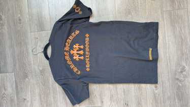 ★クロムハーツ★ 3 ORANGE CEMETERY CROSS SHORT SLEEVE TEE Chrome Hearts Orange Triple Cross Short Sleeve T-Shirt Tee