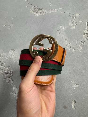 時計 Gucci G belt men Wide belt with Interlocking G buckle in black leather