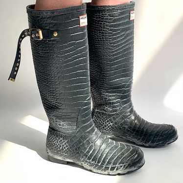 HUNTER ジミーチュウ　クロコダイル ハンター HUNTER × ジミーチュウ JIMMY CHOO クロコ型押し