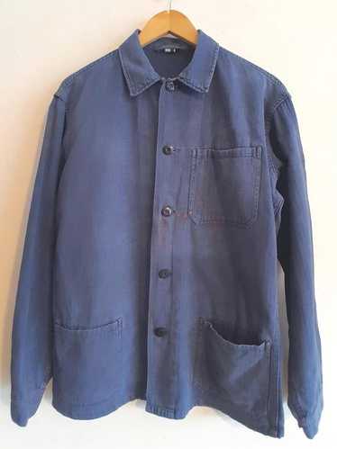 古 M相当 French HBT Chore Work Jacket 50s Hbt french workwear jacket - Gem