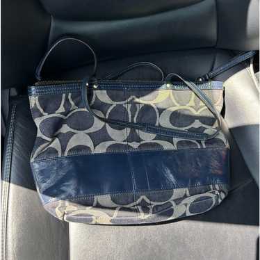 良品 1733 Vintage COACH ショルダーバッグ レザー ネイビー 良品 COACH ショルダーバッグ レザー ネイビー 肩掛け チャーム