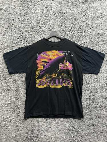 【希少】90s LED ZEPPELIN JIMMY PAGE Tシャツ L RARE Vintage Jimmy Page T-Shirt LED ZEPPELIN Liquid Blue Lic