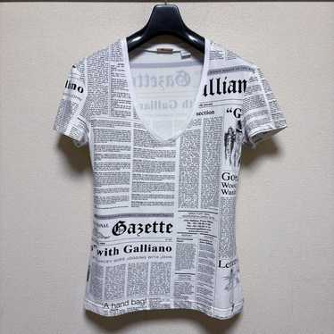 John Galliano News paperレディースロンT John Galliano News paperレディースロンT