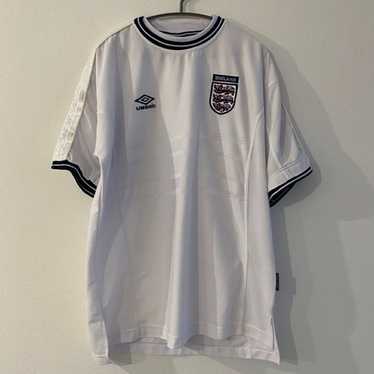 ウェア 00s umbro 2001 ENGLAND game shirt WHITE England 1999 2000 2001 Home football shirt jersey Umbro size
