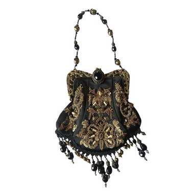 Todd Anthony パーティーバッグ Vintage Todd Anthony Black Satin Multi Round Pear Rhinestone