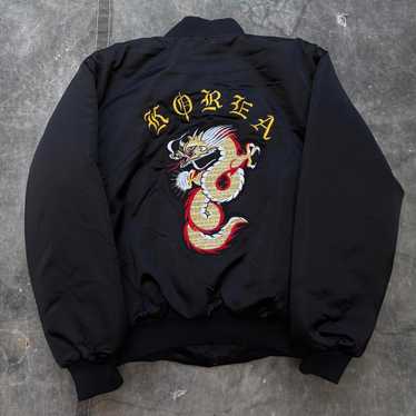 80’s Korean Souvenir Jacket Vtg 80s Korea Souvenir Jacket Large Embroidered Dragon