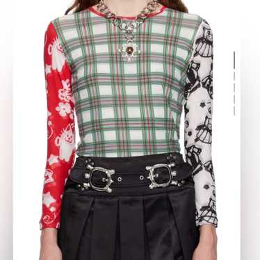 トップス (K07007) CHOPOVA LOWENA Tartan Girl Top Tartan Devil Short Sleeve Mesh Top – Chopova Lowena