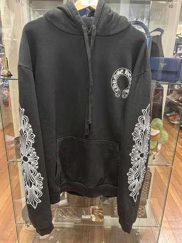 専用 Chrome Hearts Horseshoe Floral Fleece Chrome Hearts Horseshoe Floral Sleeve Fleece Zip Up Hoodie