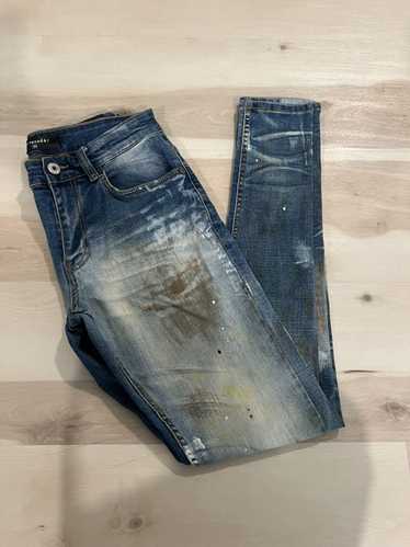 serenede jeans size28 値下げ可能 Serenede Jeans Mens Size 42 Black Patch Distressed Skinny