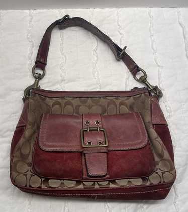 vintage coach old Suede soho ソーホー 茶 COACH Vintage Soho Shoulder bag buckle Suede Leather Beige