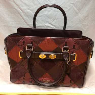 バッグ Coach Patchwork Tote bag Signature Coach Patchwork Signature Denim Gallery Tote Book Bag Purse