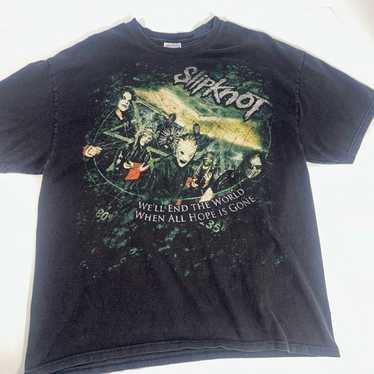 90s 00s Hanes Slipknot バンT バンドTシャツ ビンテージ 00年代 SLIPKNOT バンドTシャツ メンズXL相当 古着 スリップ