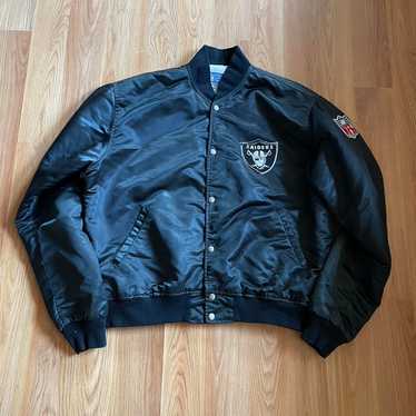 80s starter raiders vtg コーズ切替 ジャケット ブラック 80s Las Vegas Raiders Starter Varsity Jacket (Size XL