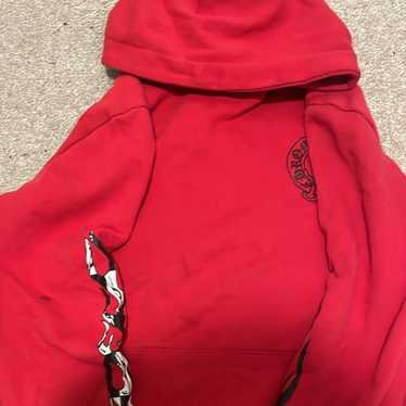 CHROME HEARTS スクロール パーカー レッド SCROLL HOODIE RED Chrome Hearts Scroll Sweatshirt Red – PIECES