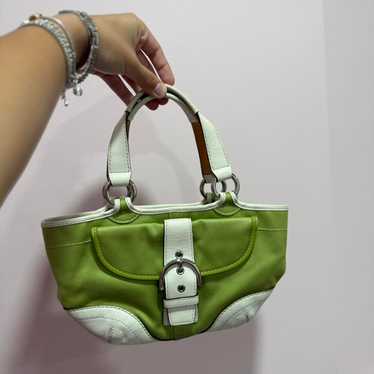 バッグ Coach Vintage 2-Way Handbag Green COACH 2way Briefcase Shoulder Bag COLEBROOK 5181 Green