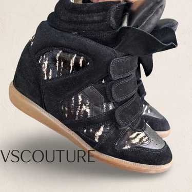 ISABEL MARANT｜SNEAKERS (suede Logo sneakers (BK0008HA B Bekett Sneakers Woman black | ISABEL MARANT Official online