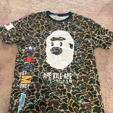 A BATHING APE BAPE HEAD MULTI CAMO tシャツ Bape Men's Black/Multi-Camo T-Shirt BPCAFL | eBay