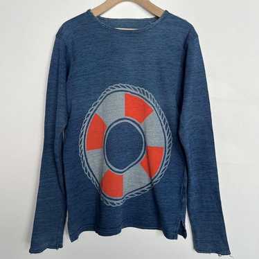 KAPITAL　インディゴ　ストライプ　長袖カットソー　S　コットン Kapital long sleeve t-shirt - Gem