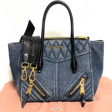 美品 miu miu Denim Biker デニム 2WAY バッグ 806000637887000_01.jpg